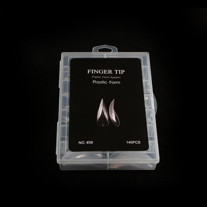 140Pcs/Box Curved Stiletto 3D Eagle Claw Nail Dual Forms For Poly Nail Gel Extension Of Hawk Sculptural Nails Full Cover Molds