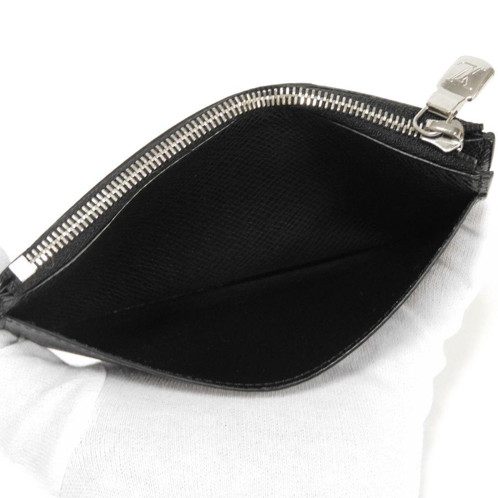Used 12564 Coin Card Holder M62914 7943 LV Logo Black Card Case Compact Wallet Taiga Noir Men's from Japan AUTHENTIC