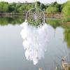 Hand-woven White Feather Dreamcatcher Wind Chimes Bedroom Hanging Ornaments Creative Birthday Festival Gifts Home Decor Crafts