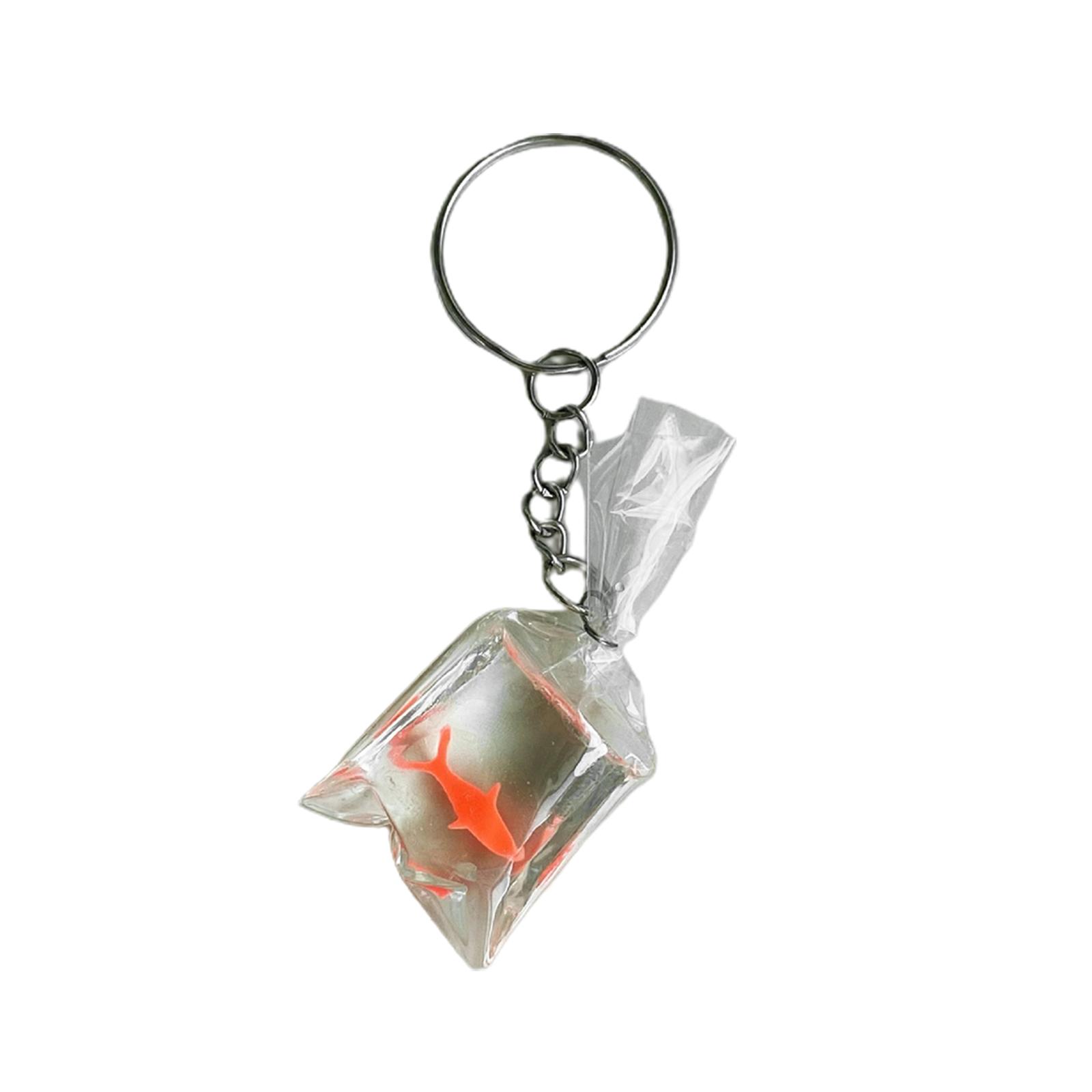

Clear Acrylic Fish Bag Charm Keychain Eye Catching Decorative Goldfish Water Bag Keyring Goldfish in Water Bag Charm 1