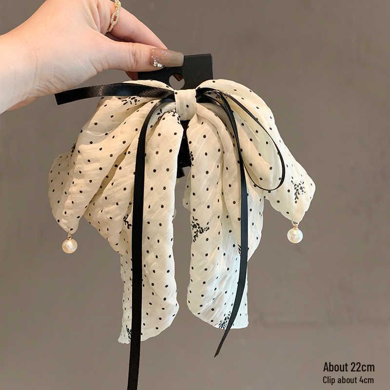 Elegant 2025 French Polka Dot Hair Claw Clip for Stylish Low Ponytails
