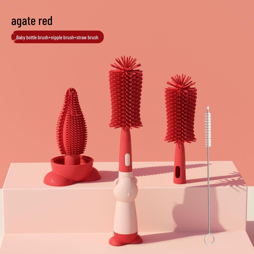 Silicone Multifunctional Baby Bottle Brush Set - Food Grade & Boil-Friendly