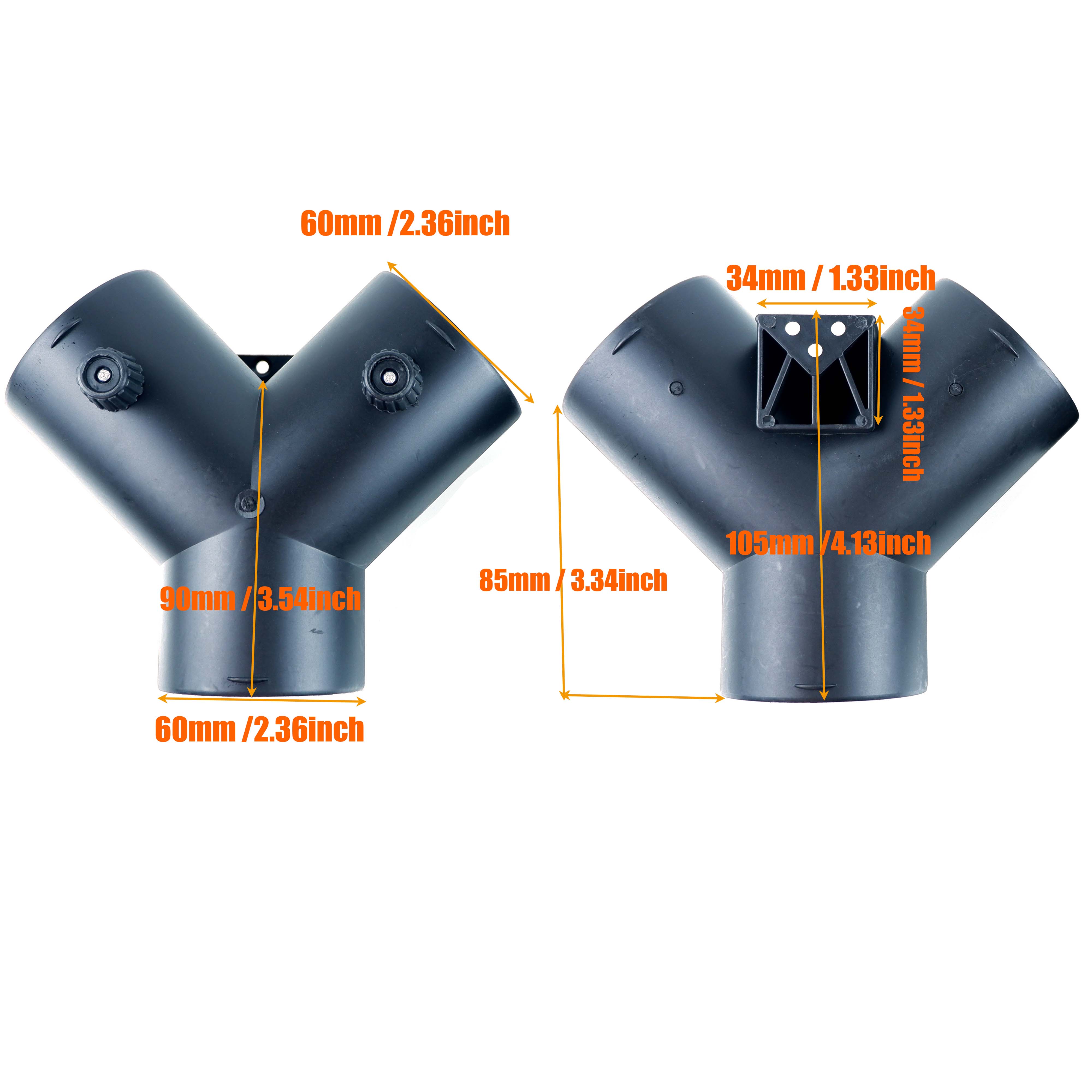 

2 Vavles Flap Adjustable Air Diesel Parking Heater Vent Ducting Y Branch Splitter Exhaust Pipe Joiner Connector For Webasto