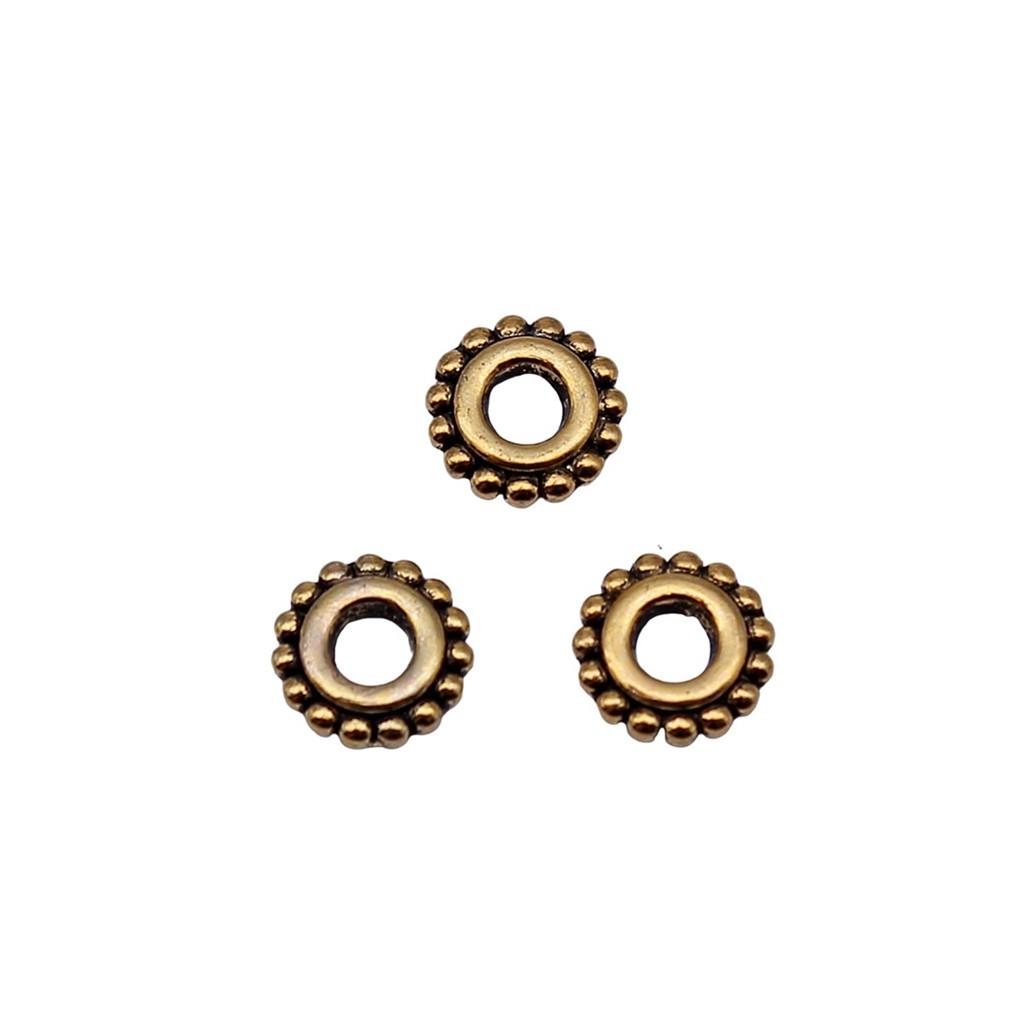 Caps Beaded Edge Spacer Beads Antique Style For DIY Jewelry Projects
