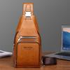 WEIXIER Bolso Bandolera de Cuero para Hombre Crossbody Hombro Pecho Impermeable Casual Mochila de Día para Viajes Deportes al Aire Libre