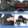 Bicycle Soft Shock Strong Comfortable Taillight Included Saddle, Saddle, Thick, Low-Rebound Saddle, Cushioned, Absorbing, Spring, Breathable,