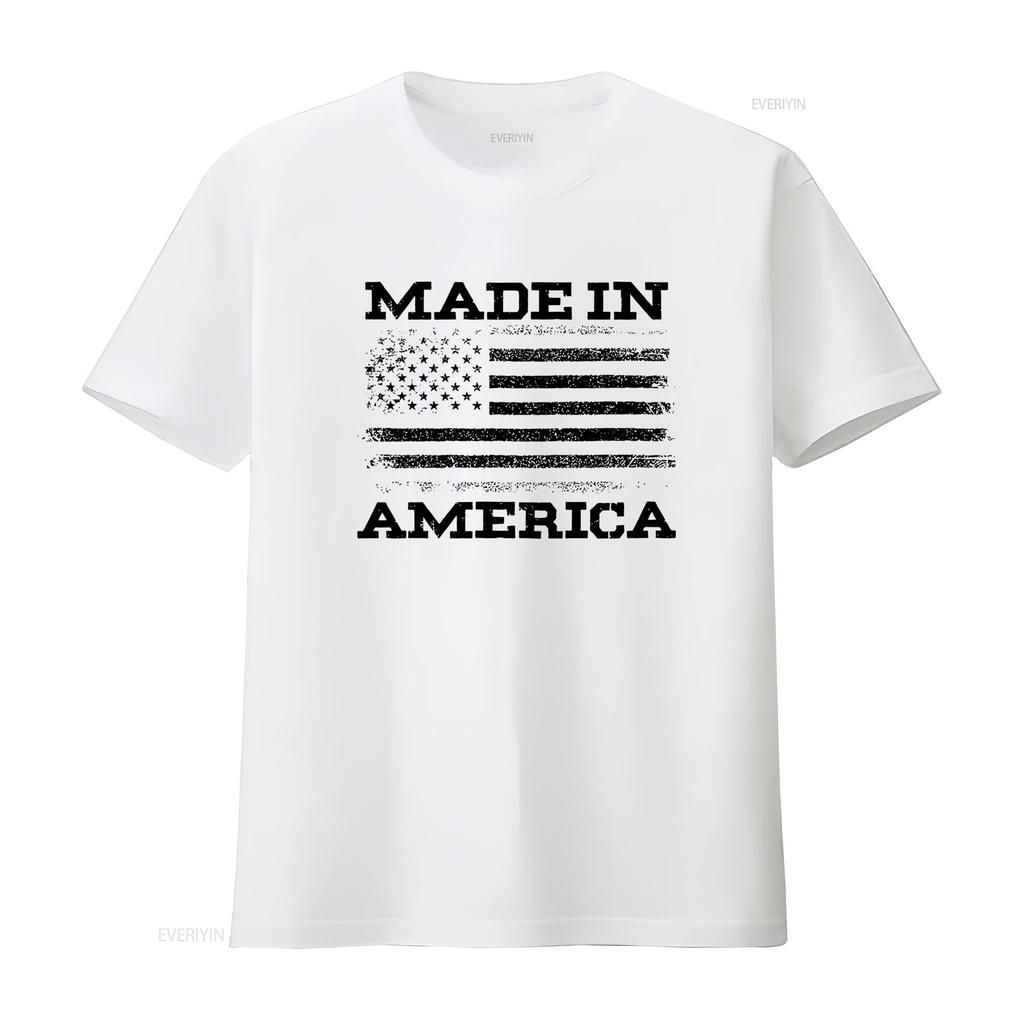 Patriotic T Shirt Made In America Vintage USA Flag US 4th Of July Independence Day American vintage Washed Stylish graphic Soft