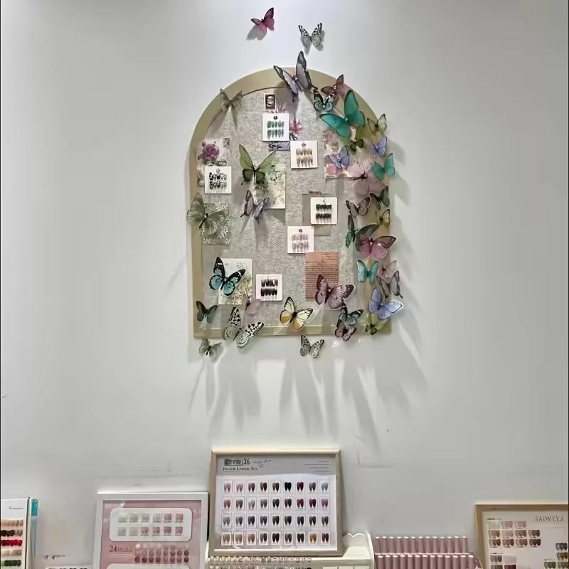 A Top Quality 36PCS Watercolor Butterfly 3D Wall Stickers Butterflies Room Home Decoration Self-adhesive Mural For Wedding DIY