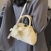 Korean Version of Simple and Gentle Wind Super Fire Solid Color Portable Bowling Bag Women's Versatile Fashion Temperament Commuter Messenger Bag