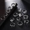 Silver Retro Punk Boho Ring Set 96