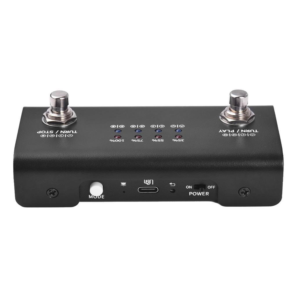 Wireless Page Turner Pedal BT Portable Music Page Turner for Piano Guitar Tablets Smartphones 4 Mode LED Indicator