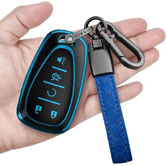 Sindeda For Chevrolet Key Fob Cover With Keychain Soft Full Protection Key Shell Key Case Compatible With 2016-2025 Chevy Equinox Malibu Spark Cruze