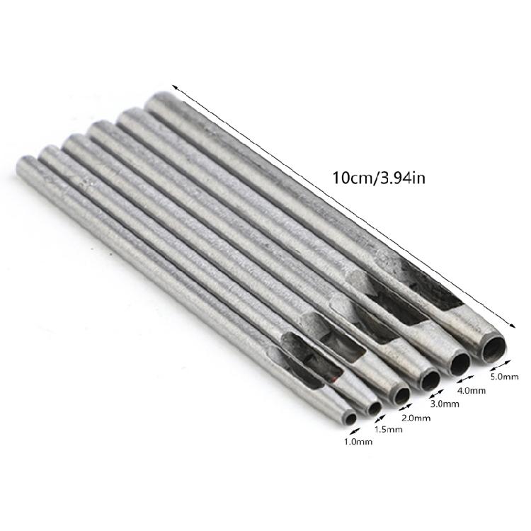 6Pcs Hollow Leather Hole Punches for Leather Watch Bands Belts Canvas Leather Round Hole Puncher Leather Working Tool