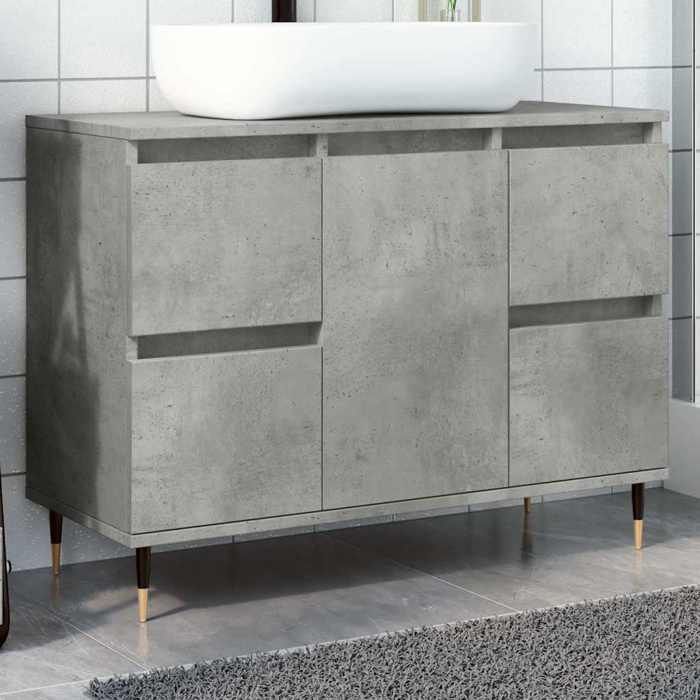 VidaXL Bathroom Cabinet Concrete Grey 80x33x60cm Engineered Wood, Cabinet, Bathroom Storage Cabinet, 857231