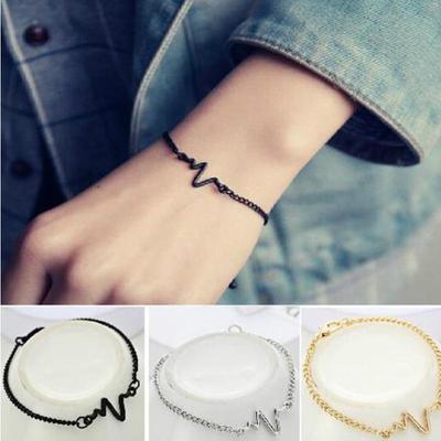Grenzüberschreitende EKG Herzschlag Blitz Armbänder für Paare