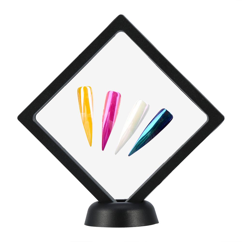 Manikyr Nagelkonst Displayställ Ram Montering Akryl Nagelplatta Tips Ställ Verktyg Svart