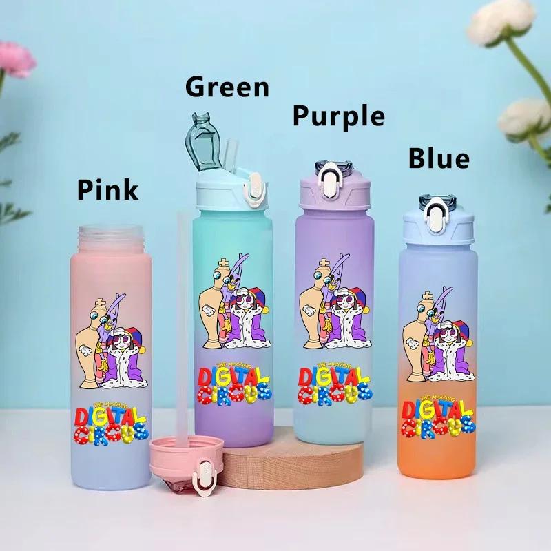 750ML Niesamowity Cyfrowy Cyrk Kreskówka Duża Pojemność Kubek na Wodę Outdoor Szczelna Butelka na Wodę Przenośny Kubek na Wodę ze Słomką
