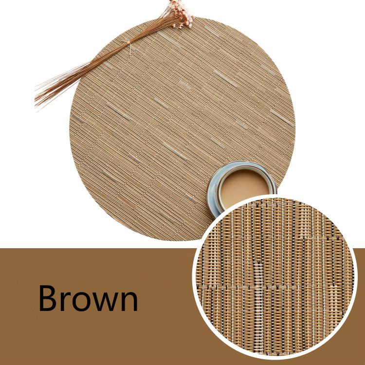 PVC Mat Nordic Style Round Printed Dining Table Cushion Heat Resistant Insulation Western-Style Plac