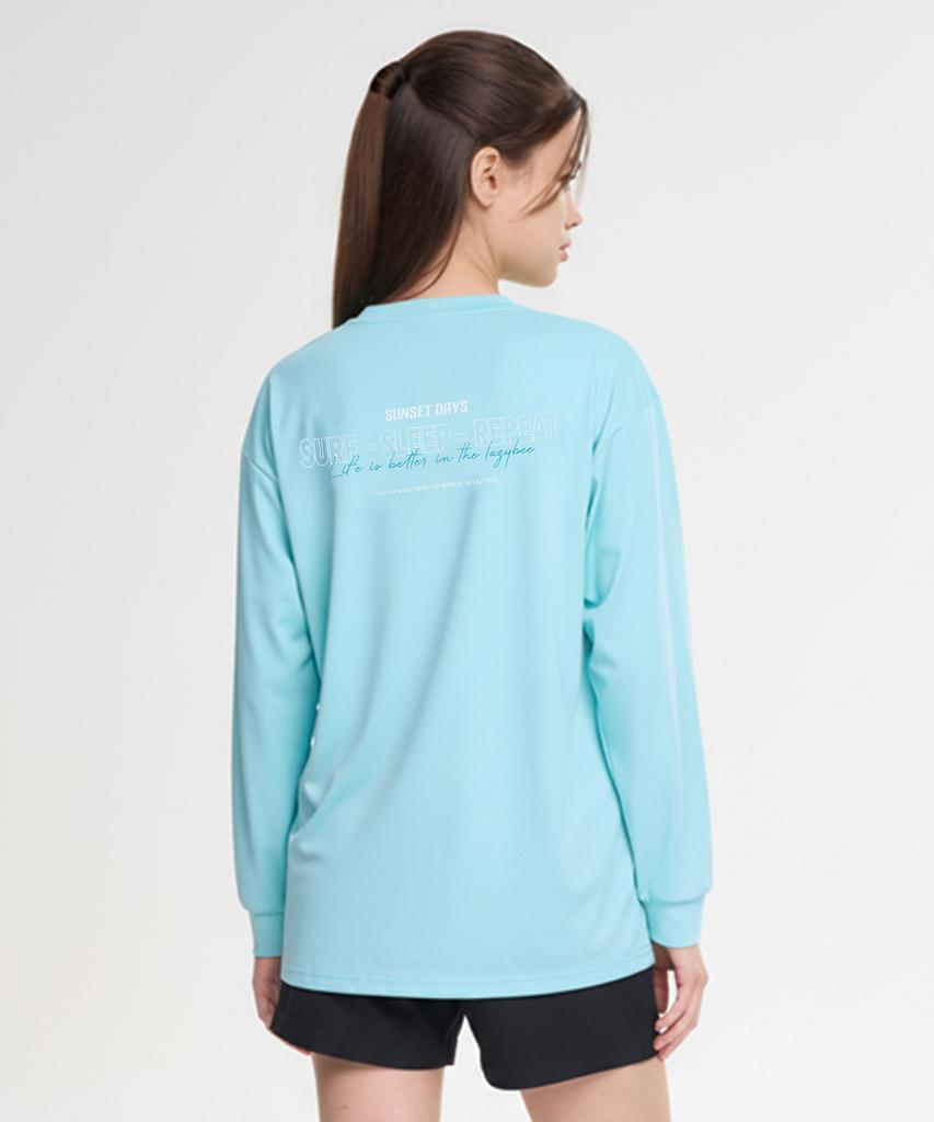 Leijibi [Set] Dry-Cooling Oversized Long Sleeve Rash Guard + Swim Shorts Set W Mint