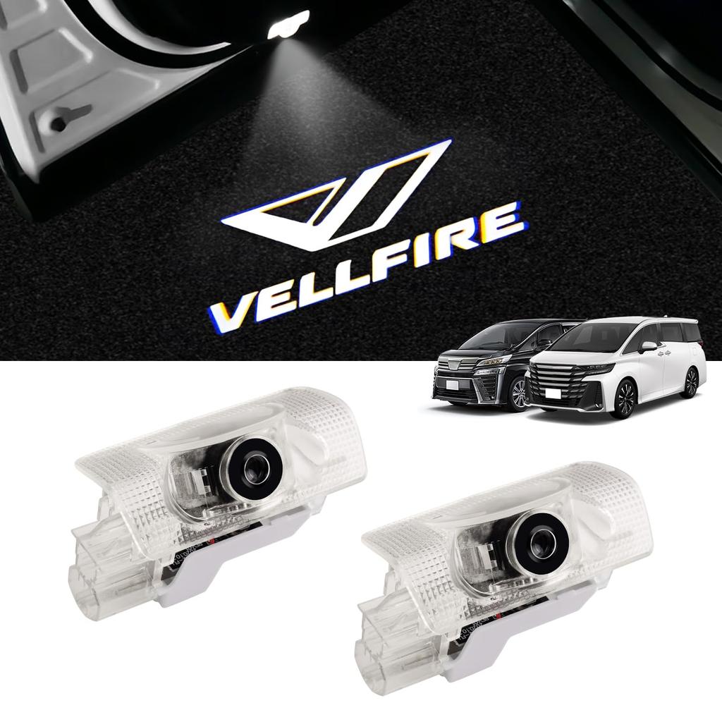 GIMUYA LED Courtesy Lights with Laser Logo for Toyota Vellfire 40 Series and 30 Series Custom High Custom Door Welcome Genuine Includes Installation