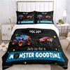 Copripiumino Monster Truck Catroon Monster Jam Set Biancheria da Letto Copripiumino Morbido e Federe per Adolescenti Singolo/Matrimoniale/Queen/King