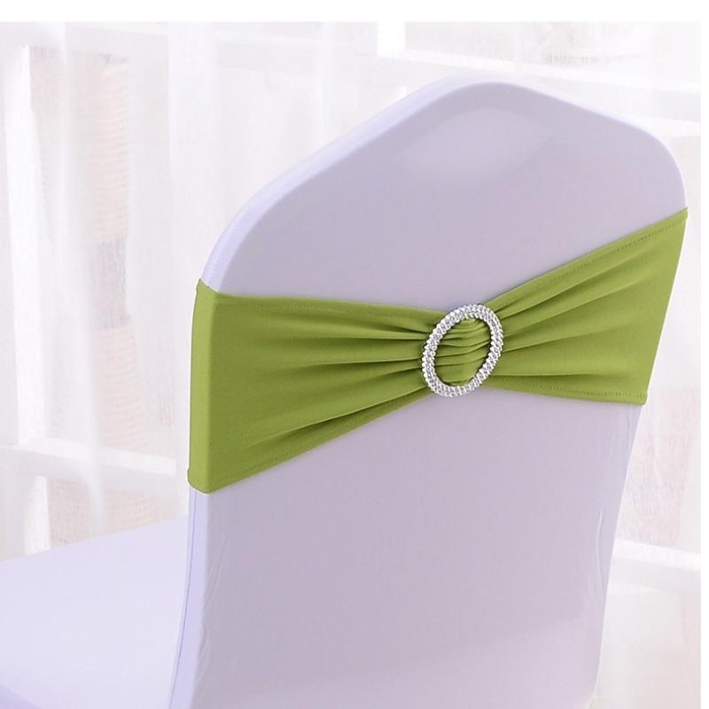 Wedding Decoration Birthday Party Chair Cover Elastic Hoop Bow Tie Elastic Fabric with Circular Buckle Suitable for All Banquet Chairs in The Hotel