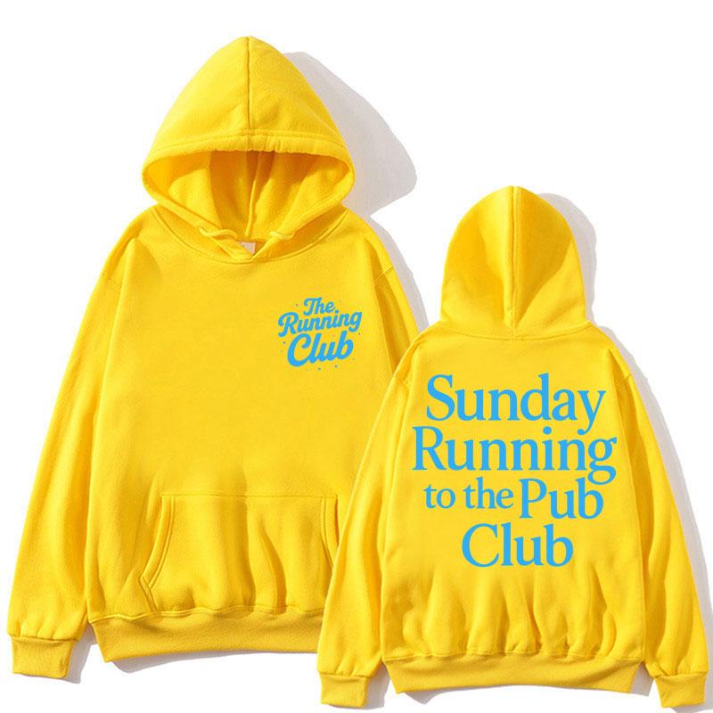 Sonntag Laufen Zum Pub Club Hoodie Herren Damen Sport Trendige Sportbekleidung Fleece Übergroß Lässig Beliebte Sweatshirts