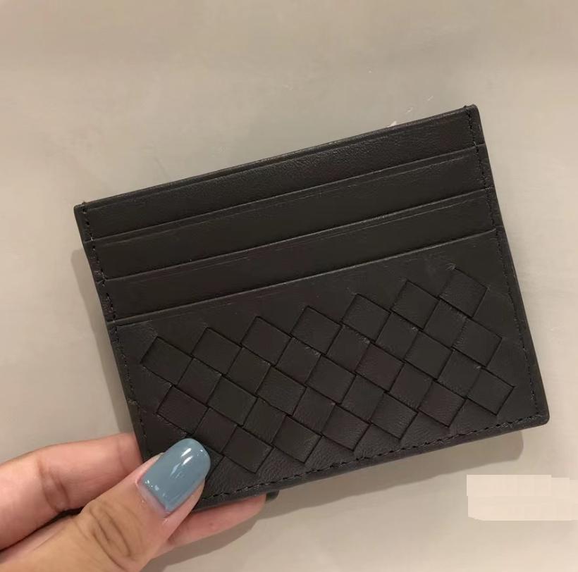 Aus Schaffell gewebter, ultradünner Kartenhalter aus echtem Leder mit mehreren Steckplätzen für den tragbaren Ausweishalter für Herren im Business-Stil, Mini-Kartentasche