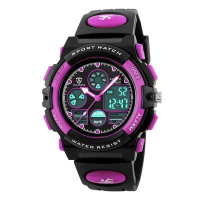 Reloj deportivo para niños, para exteriores, multifuncional, resistente al agua, con alerta de fecha y día, pantalla LED analógica de doble hora, reloj digital para niños y niñas.