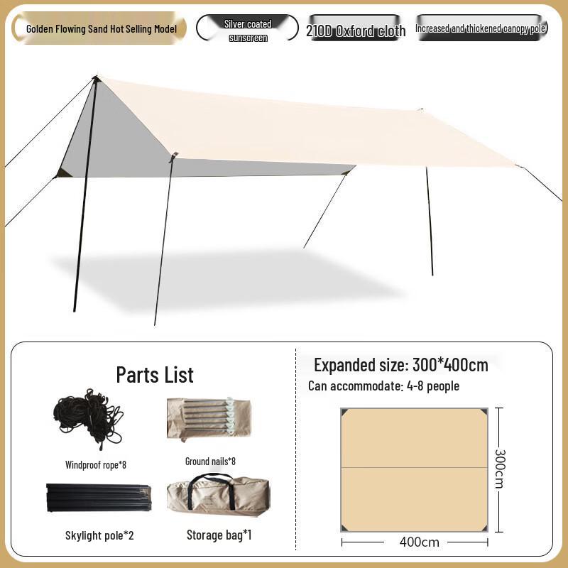 Outdoor Footprint Portable Sunshade Rain Tarp