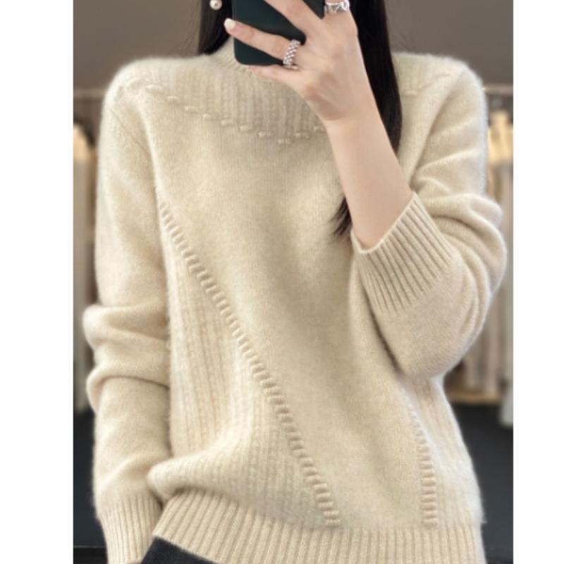 

Женский свитер с высоким воротом, длинный рукав, повседневная одежда для осени и зимы One size хаки