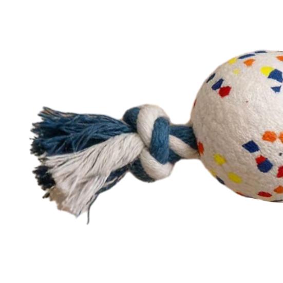 Dog Ball Chew Toy Teeth Cleaning Toy Interactive Rope Knot Tug-of-War Toy for Small to Large Dogs Fetch Training
