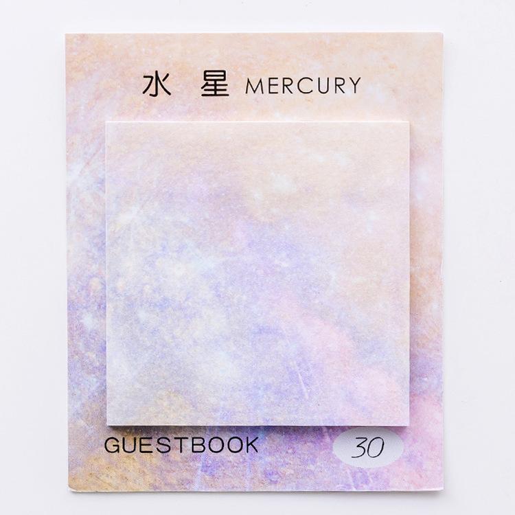Square Aesthetic Planet Sticker Notes Tearable and Sticky Oil Paintings Note Pads, Notes and Messages Stickers Sticky Tabs