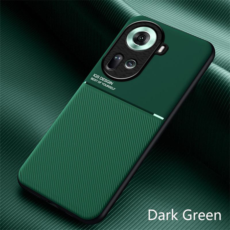Luxury Leather Case For OPPO Reno 12 11F 11 10 Pro Plus 5G 4G Built In Metal Plate Covers Support Car Holder Magnetic Case