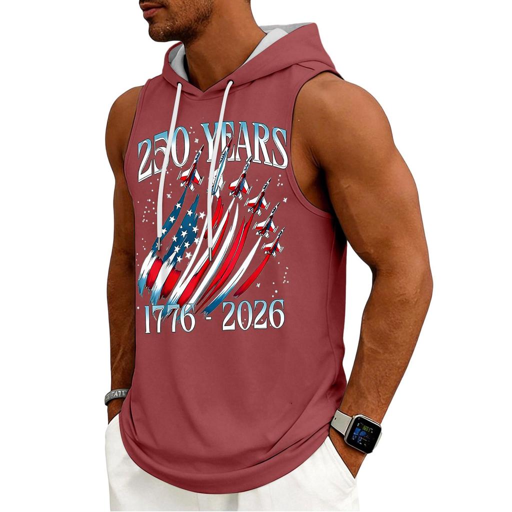 Men's Tank Top Gym Sleeveless Hoodie Shirt Washed Sports Muscle Shirts Fitness Vest With Hood