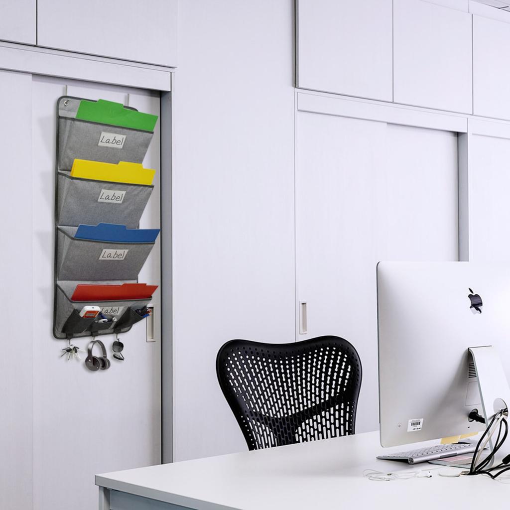 Multifunctional Door Storage Hanging Bag Transparent Wall-mounted File Sorting Multi-layer Storage Hanging Bag