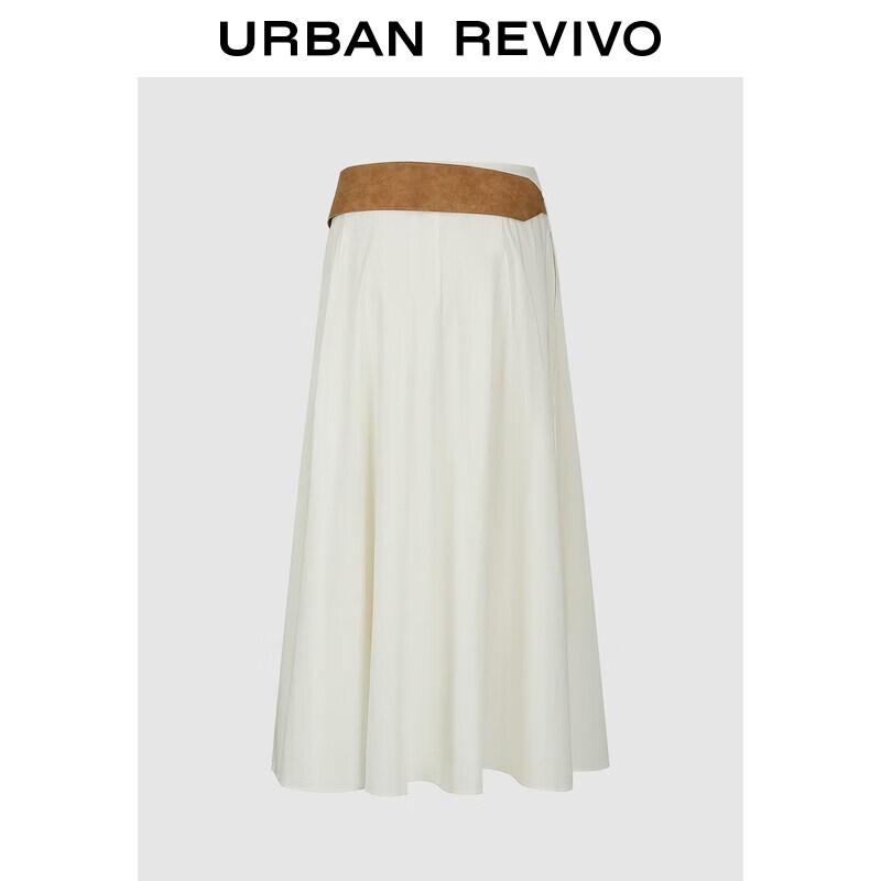 UR 2026 Women s Bohemian Belted Midi Skirt S грязно-белый