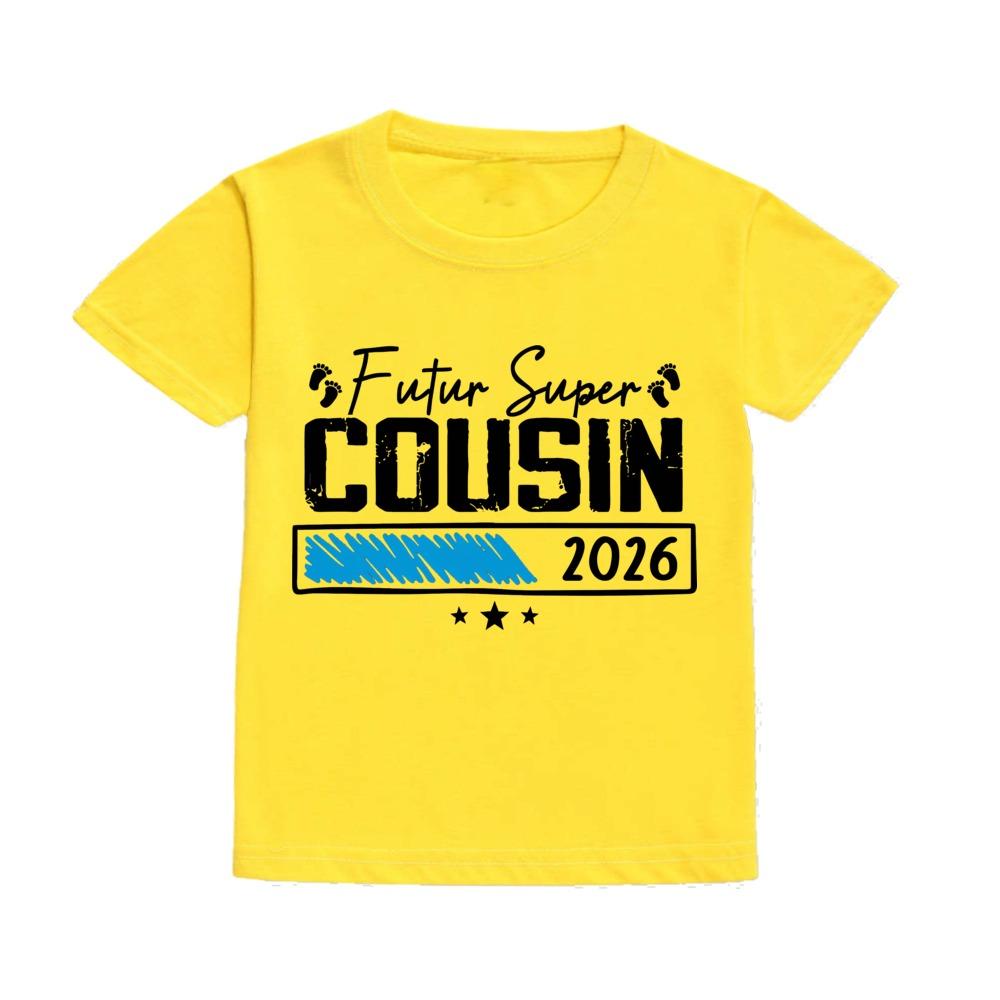 Feture Super Cousin 2026 Kid Tshirt Casual Short Sleeve Child Tee Tops Round Neck T Shirt Pregnancy Announcement