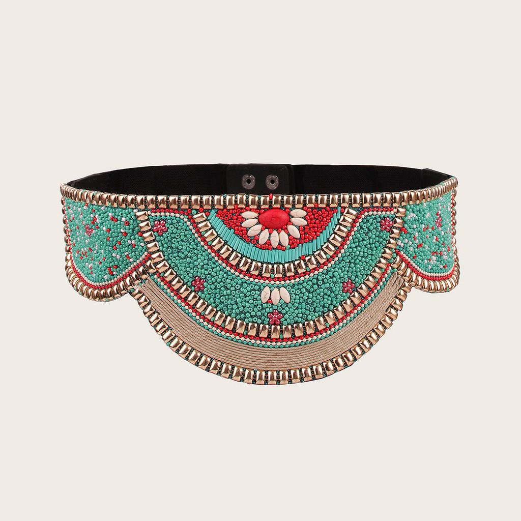 Beaded Waist Bohemian Sash With Handcrafted Shell Embellishments For Women Elegant Fashion
