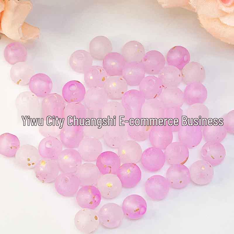 Gold-Sprinkled 8mm Round Beads for DIY Hairpin Flower Accessories