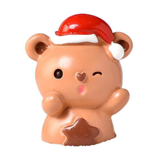 Christmas Figurine Eco-friendly Cartoon Design Exquisite Resin Christmas Micro Landscapes Ornament for Decoration