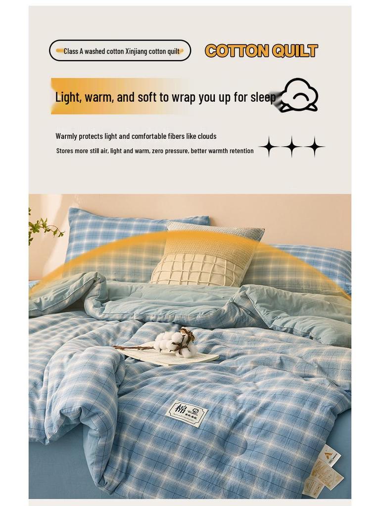 2025 All-Season Quilts: Thick Washed Cotton for Winter, Xinjiang Cotton for Summer, and Versatile Spring/Autumn Comfort