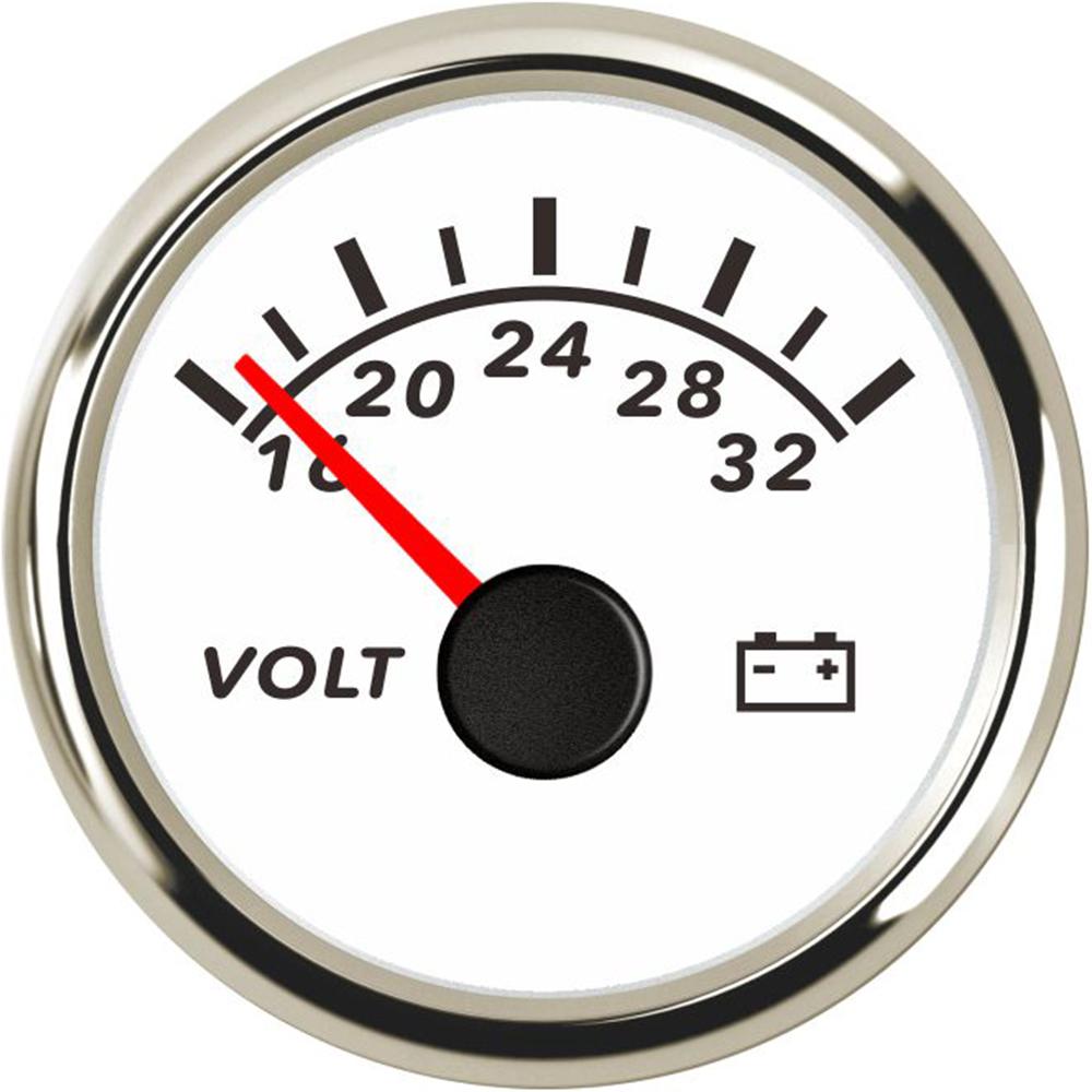 ELING Newest Waterproof Universal 52mm (2") Voltmeter Volt Gauge Meter with Red Backlight for Car Boat Yacht Truck