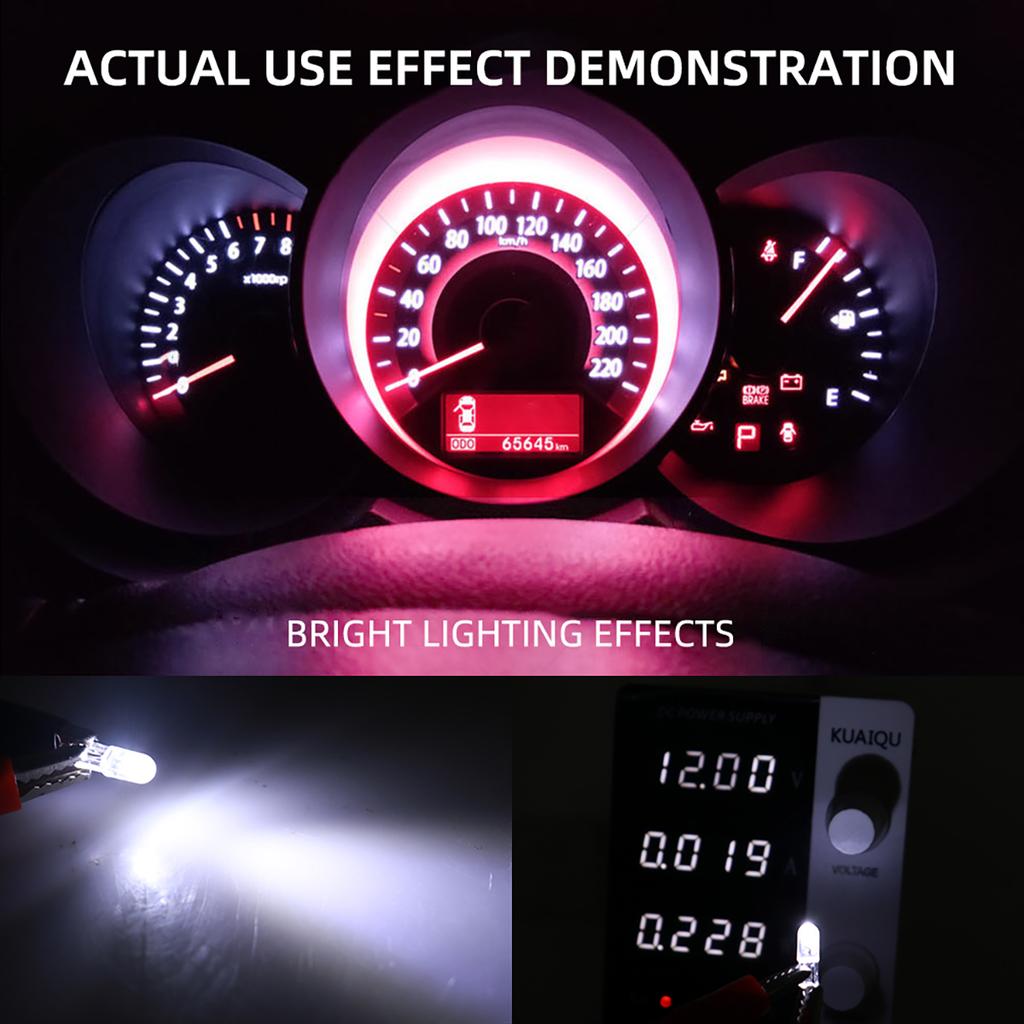10PCS T5 Led Bulb W3W W1.2W COB LED Bulbs Car Interior Lights 12V Canbus Dashboard Warming Indicator Wedge Lamps