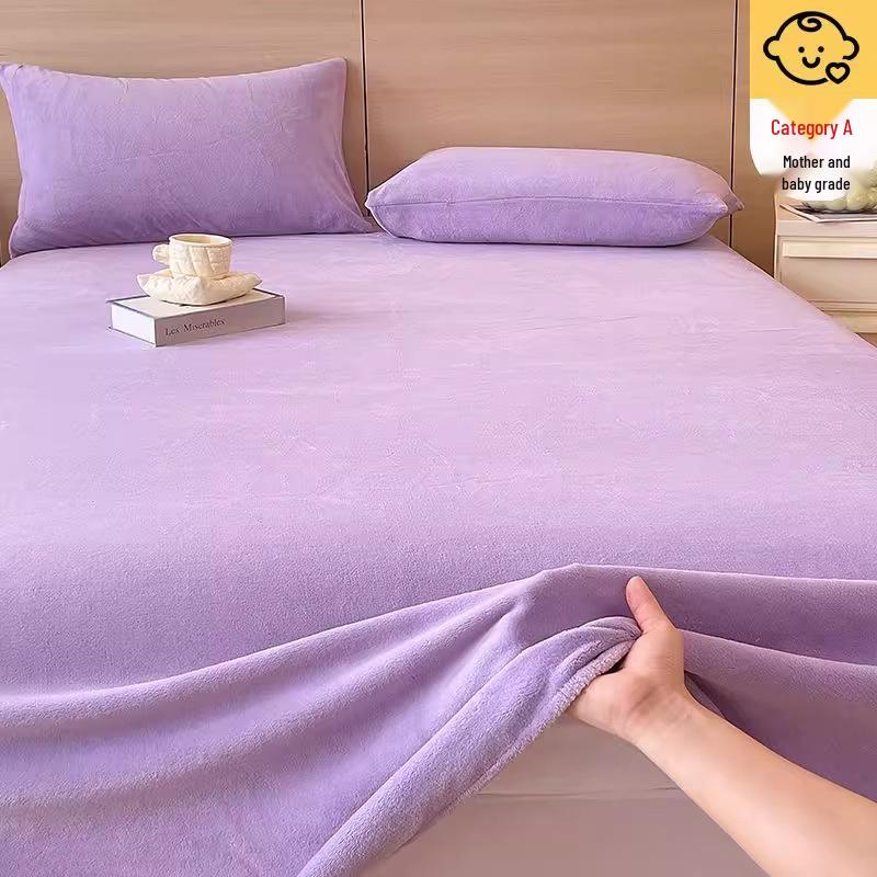 Cozy Fleece Duvet Cover for Autumn/Winter - Warm, Velvet, Thickened, Solid Color (200x230x250cm)