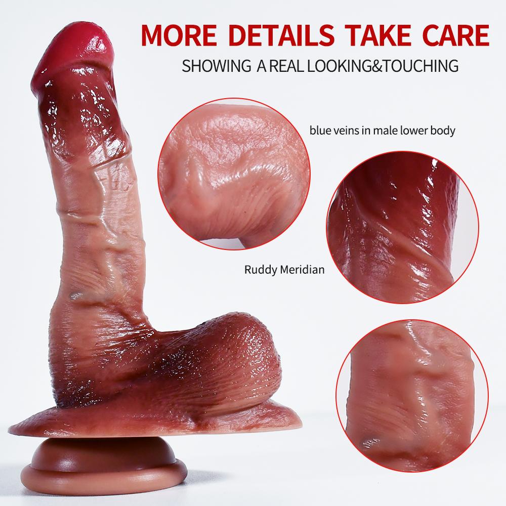 Tekuté silikonové dildo Simulace Falus Orgasmus Artefakt Ženský masturbátor Produkty pro dospělé