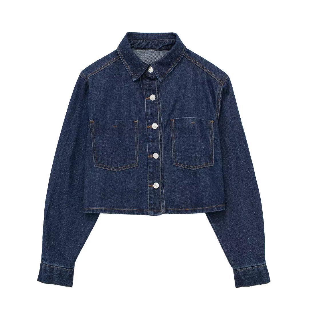 

Женский джинсовый жакет однотонного цвета и двухцветная миди-юбка с завышенной талией, комплект 2023 L