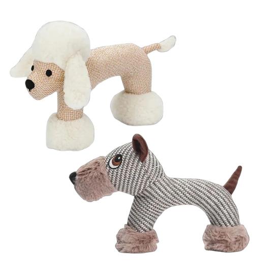 Plush Dog Chew Toy Squeaky Linen Stuffed Animals Interactive Puppy Teething Toy for Small And Medium Dogs Teeth Cleaning