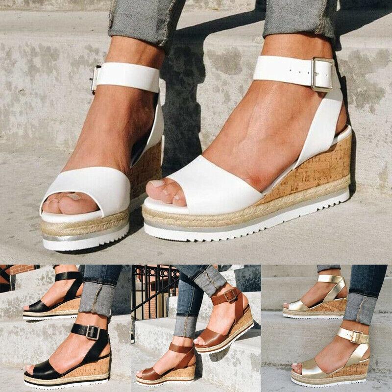 Elegant Women's Ankle Strap Open Toe Platform Wedges Sandals For Summer Comfort