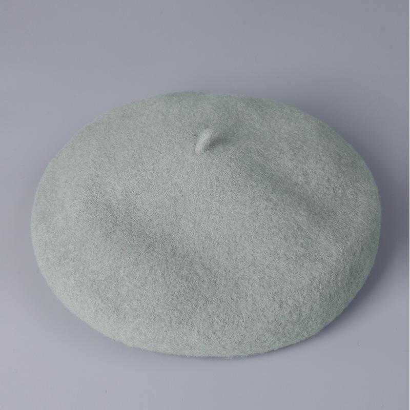 100% Australian Wool Plain Beret Cap French Minimalist British Pumpkin Hat Warm Winter Wool Painter Cap